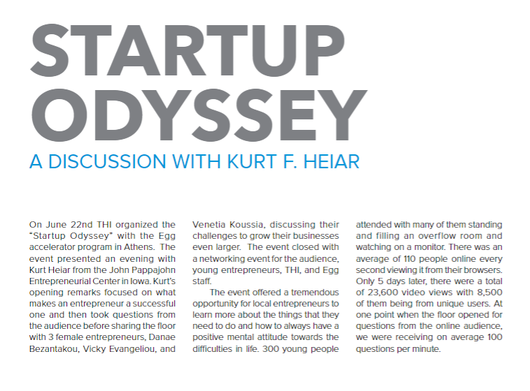 VSN HUB in Startup Odyssey at EGG